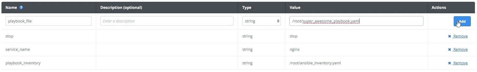 Screenshot playbook file parameter