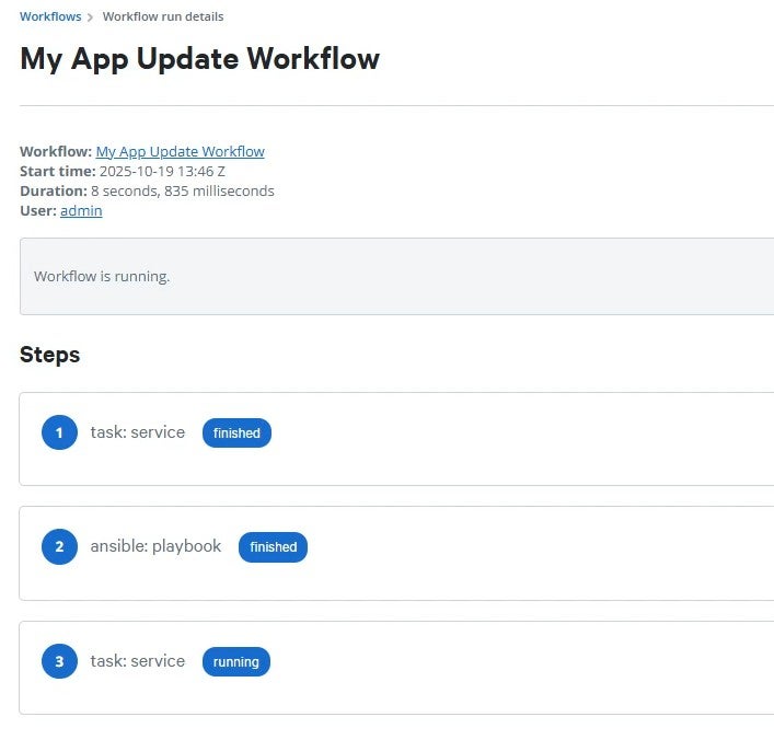 Run workflows update details screenshot