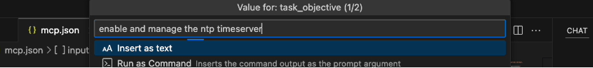 Screen grab displaying how to describe change