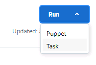 Highlighted text of where Run>Task is located